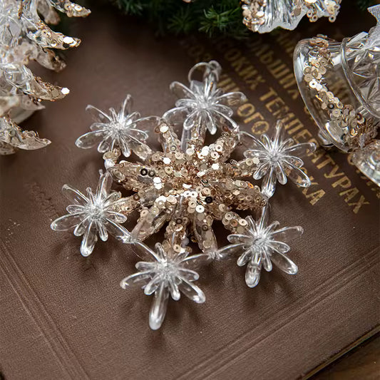Golden Classic Snowflake Tree Chandelier