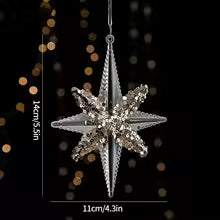Golden 8-Pointed Star Tree Chandelier